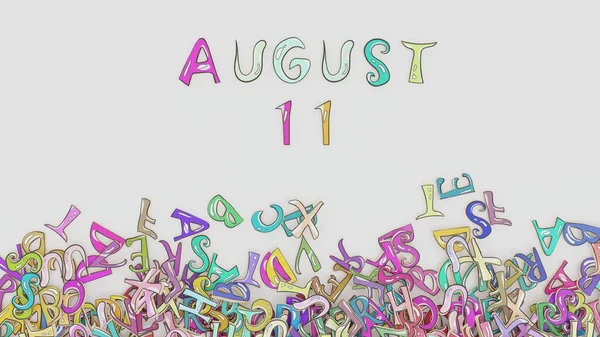 8月11日费解的日历月时间表生日使用 — 图库照片