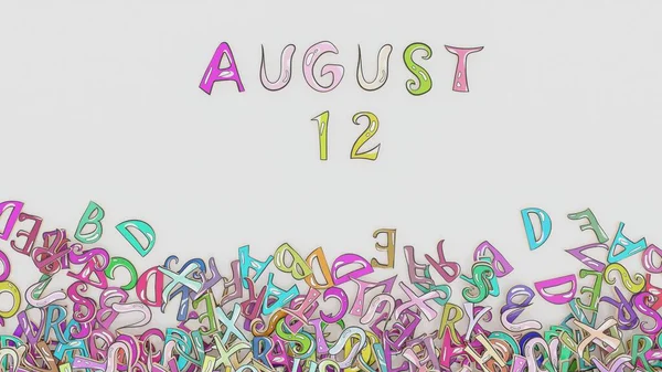 Agosto Calendário Intrigado Calendário Mensal Aniversário Uso — Fotografia de Stock