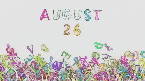 Augustus Raadselachtige Kalender Maandelijks Schema Verjaardag Gebruik — Stockfoto