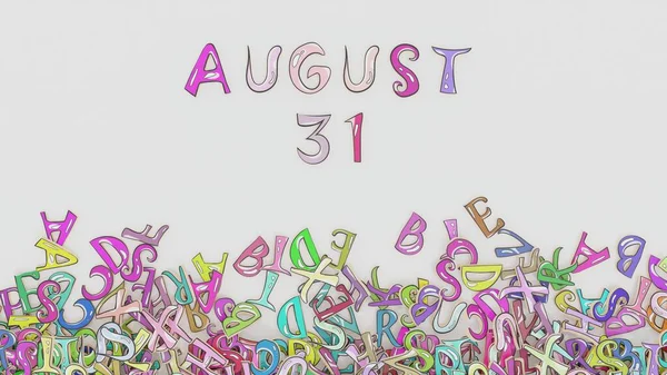 Августа Озадаченный Календарь Ежемесячное Использование Графика Дня Рождения — стоковое фото