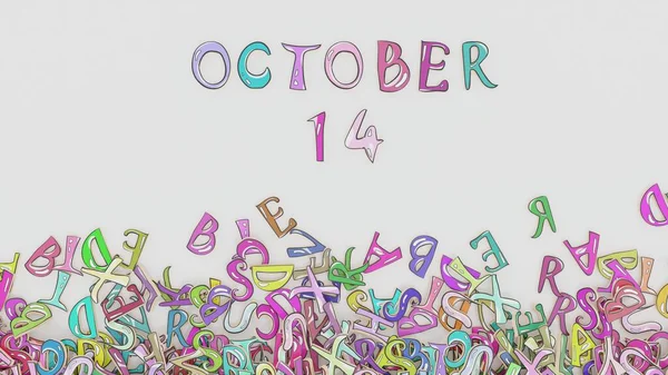 10月14日困惑誕生日カレンダーの月のスケジュール使用 — ストック写真