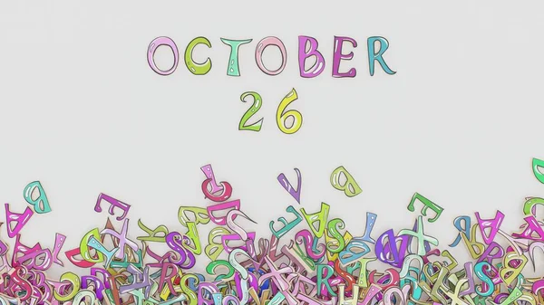 10月26日困惑誕生日カレンダーの月のスケジュール使用 — ストック写真