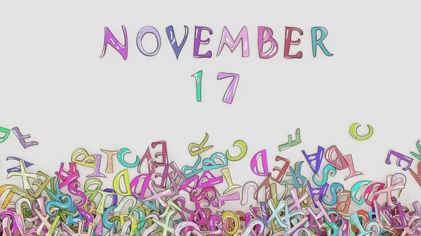 11月17日カレンダー困惑スケジュール誕生日使用 — ストック写真