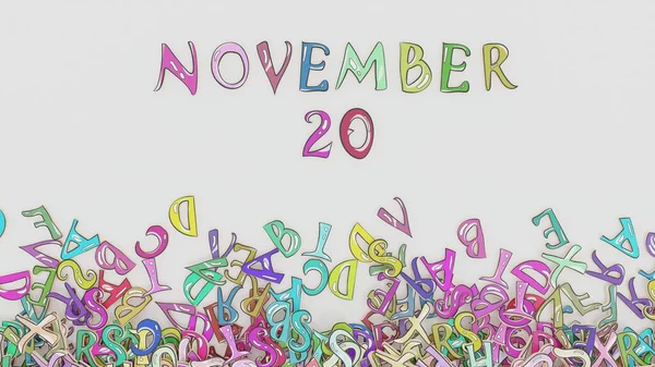 11月20日カレンダー困惑スケジュール誕生日使用 — ストック写真
