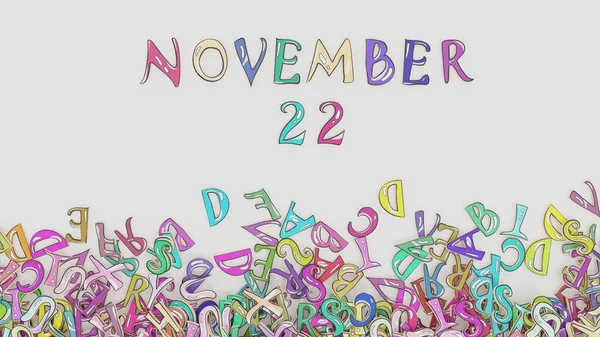 11月22日カレンダー困惑スケジュール誕生日使用 — ストック写真