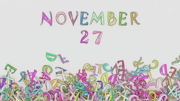 11月27日カレンダー困惑スケジュール誕生日使用 — ストック写真