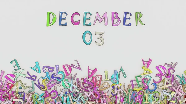 12月3日カレンダー困惑毎月のスケジュール誕生日使用 — ストック写真