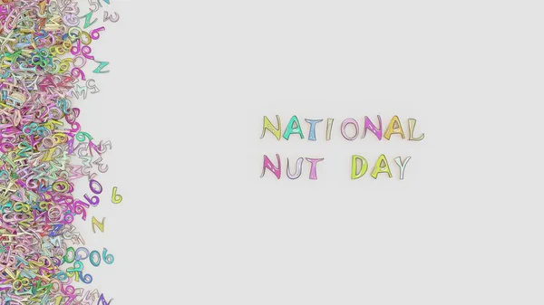 Cartel Nacional Día Nuez Con Color — Foto de Stock