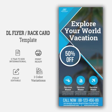 Şirket Seyahat / Tur Kartpostal Rack-kart DL Flyer Design., Seyahat Dl broşürü / Rack kartı
