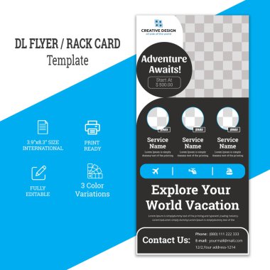 Şirket Seyahat / Tur Kartpostal Rack-kart DL Flyer Design., Seyahat Dl broşürü / Rack kartı