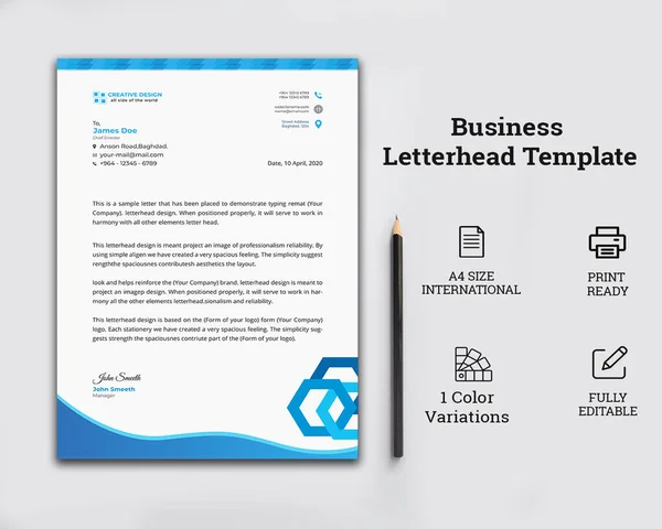 Business style antetli şablon tasarımı, Corporate Letter Head Design, Letterhead Şablonu