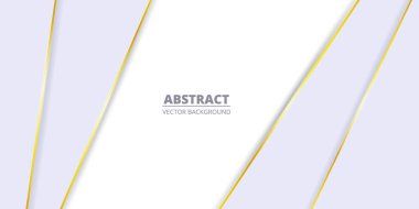 Altın çizgileri olan beyaz, lüks, soyut bir arka plan. Altın renkli çizgileri olan modern ışık pankartı. Fütürist soyut fon. Vektör illüstrasyonu EPS10.