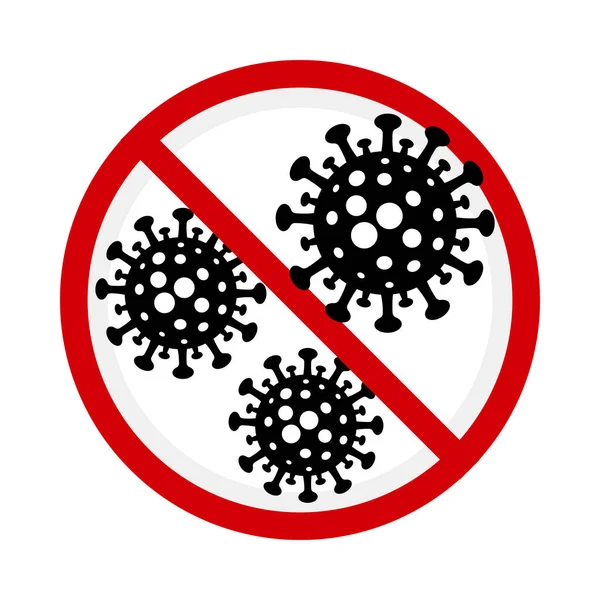 Stop Coronavirus Icon Red Prohibitory Sign Covid Danger Infection 2019 — Stock Vector