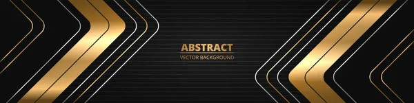 Чорний розкішний абстрактний широкий горизонтальний банер — стоковий вектор