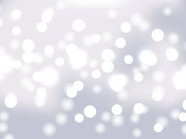 White Silver Bokeh Background Holiday Glowing White Lights Sparkles Festive — Stock Vector