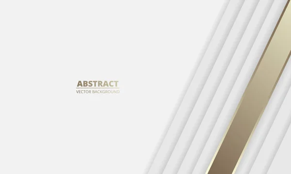 Prata Branco Luxo Abstrato Fundo Com Linhas Douradas Sombras Banner — Vetor de Stock