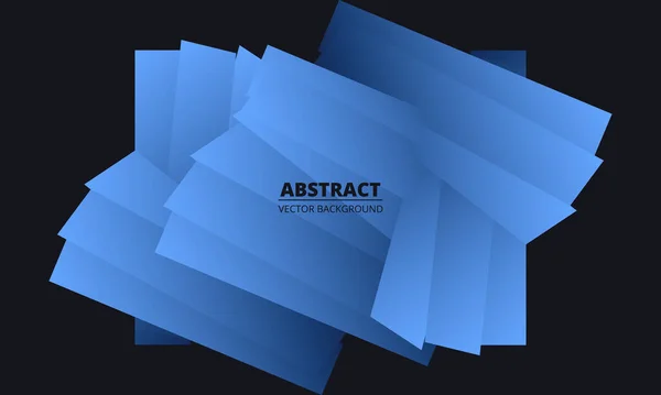 Чорний абстрактний 3d фон з синіми геометричними фігурами . — стоковий вектор
