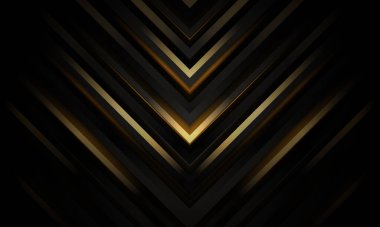 Soyut siyah ve altın renkli lüks geometrik arkaplan