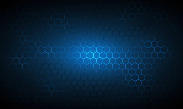 Dark blue technology hexagonal background. — Stock Vector