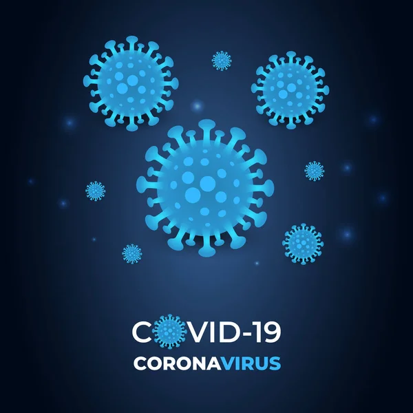 Koronavirová Infekce Covid Buňky Tmavomodrém Abstraktním Pozadí Symbol Tmavého Vektoru — Stockový vektor