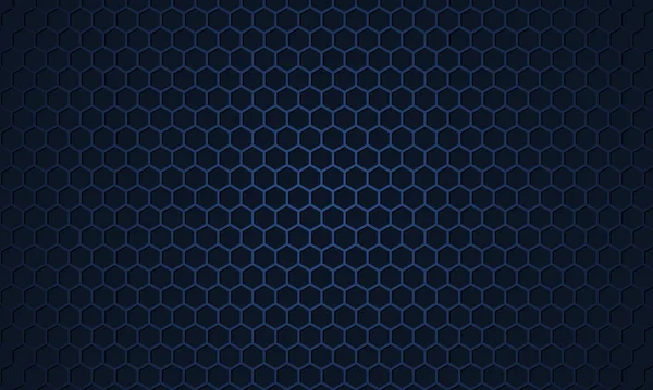 Fondo texturizado metálico de fibra de carbono hexágono azul oscuro. — Vector de stock