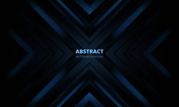3D современный темно-синий футуристический абстрактный фон со стрелками и углами. — стоковый вектор