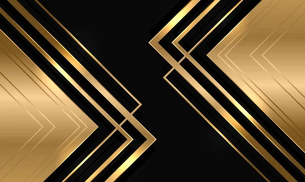 Schwarz Und Gold Luxus Abstrakten Hintergrund Mit Goldenen Pfeilen Dunkles — Stockvektor
