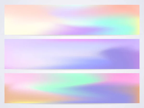 バナー用のモダンなパステルベクトルテンプレート バナー カバー チラシ 招待状 カタログ パンフレットのデザインに適した異なる色の虹色の色合いを持つ流動的な現代的なテンプレートのセット — ストックベクタ