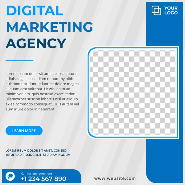 Digital Business Marketing Social Media Post Template Για Instagram Και — Διανυσματικό Αρχείο