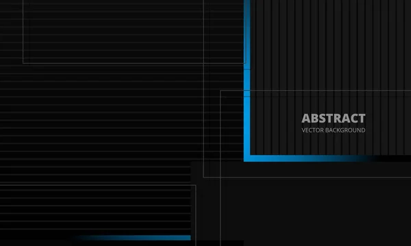 Cinza escuro elegância negócios corporativo abstrato vetor fundo com linhas azul e cinza. —  Vetores de Stock