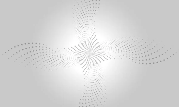 Abstraktní digitální šedobílé pozadí s tekoucími částicemi. — Stockový vektor