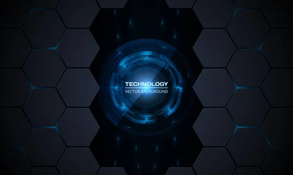 Abstract technology innovation concept background con circuito stampato ed esagono — Vettoriale Stock