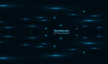 Soyut dijital teknoloji parlayan mavi devre çizgileri deseni.