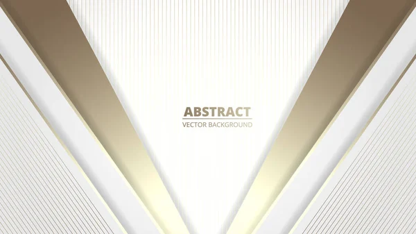 Абстрактний білий розкішний фон з геометричними золотими лініями та формами — стоковий вектор