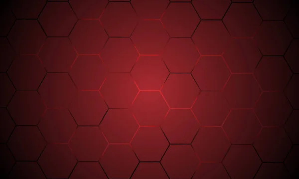 Dark red hexagonal technology vector abstract background. — Stock Vector