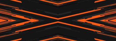 Turuncu ve gri çizgileri olan modern fütürist spor afiş tasarımı. Soyut spor geçmişi. Vektör illüstrasyonu