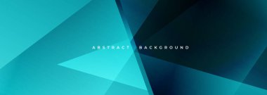 Mavi, soyut, geometrik şekilli geniş afiş. Koyu mavi soyut arka plan. Vektör illüstrasyonu