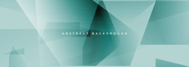 Turkuaz geometrik şekilli modern soyut arkaplan. Vektör illüstrasyonu geniş afişi