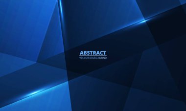 Soyut mavi arkaplan ve geometrik dinamik parlayan köşegen çizgileri. İş, şirket, broşür, afiş, kapak ya da poster için modern trandy soyut mavi arka plan. Vektör illüstrasyonu