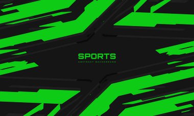 Neon yeşil spor soyut arka planı keskin siyah açısal çizgiler, dinamik çapraz çizgiler ve yüksek kontrast bileşimi hız ve enerji aktarımı için mükemmel markalaştırma, posterler ve dijital