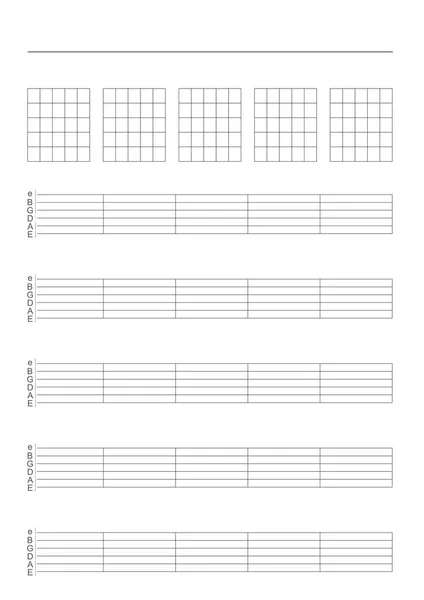 Gitar Tab ve Chord Sheet. Gitar dersleri ve gitar müziği için vektör illüstrasyonu. Gitar akorları seti. Akort diyagramı. Hesap lütfen. Çizelge. Tablo. Parmak Haritası. Temel Gitar Akorları.