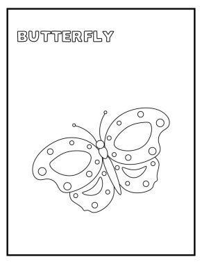 Şirin bebek kelebek ismi ile siyah-beyaz renkli sayfa. Bebekler ve her yaştaki çocuklar için harikadır. Çocukları meşgul etmek için mükemmel..