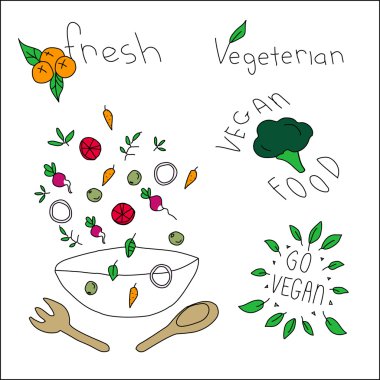 Vegan gıda simgeler