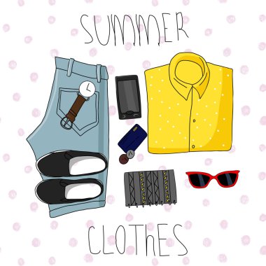set summer clothing clipart