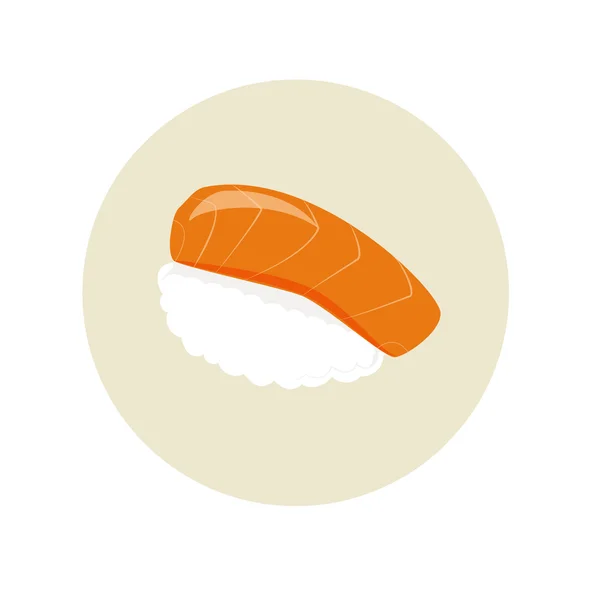 Rouleaux de sushi plat et de fruits de mer japonais . — Image vectorielle