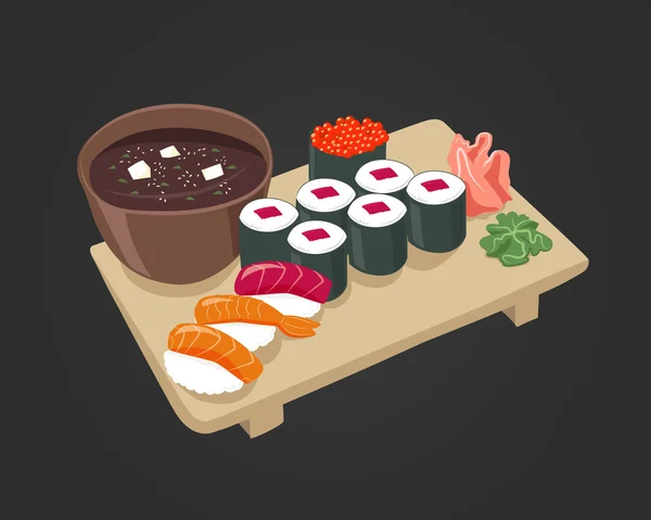 Imágenes de sushi vectorial — Vector de stock