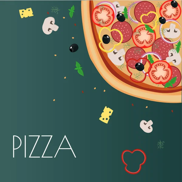 Pizza restaurant menu. Ingredients for cafe . Vector illustration — Stock Vector