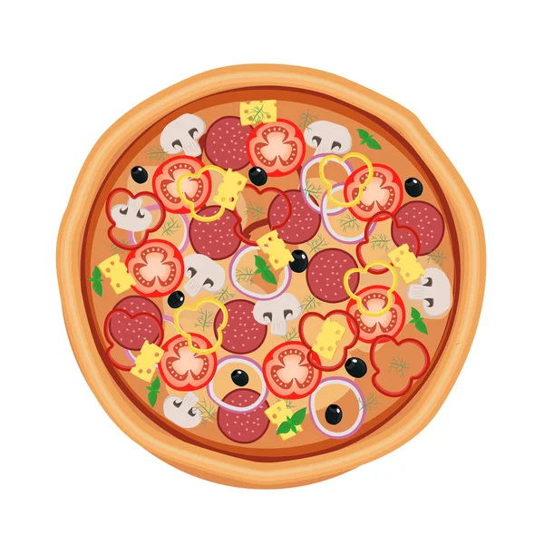 Pizza Restaurangens meny. Ingredienser för café. Vektor illustration — Stock vektor