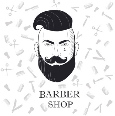 Bıyık ve saç bir adam portresi