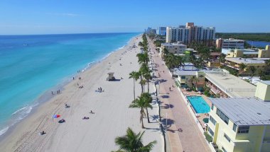 Aerial footage of Hollywood beach. Florida, USA clipart